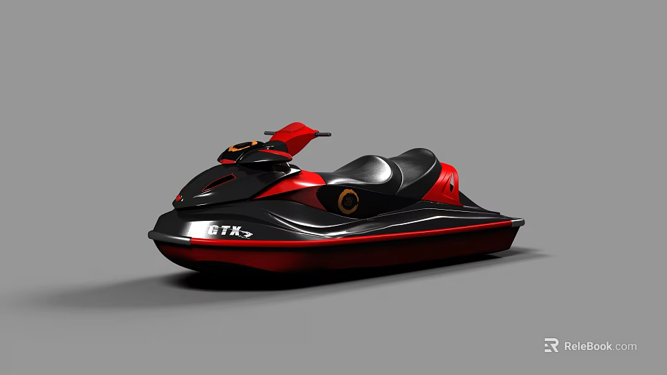 Modern Black And Red Jet Ski Watercraft With Sleek Design 3d model 