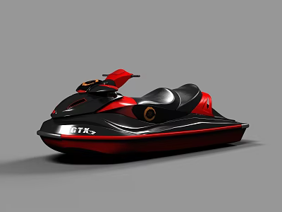 Modern Black And Red Jet Ski Watercraft With Sleek Design 3d model