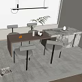 Bar table and chair combination 3d model