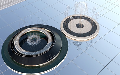 Modern fountain water column water flower water landscape water pool fountain sketch 3d model