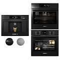 Modern Black Kitchen Appliances With Coffee Machine Oven And Color Options