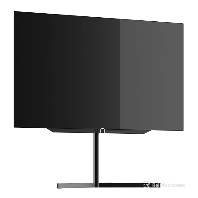 Sleek Black Modern Television With Slim Design And Stable Stand 3d model 