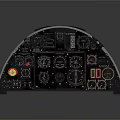 Detailed Aircraft Instrument Panel With Multiple Gauges Indicators Dials And Control Components