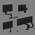 Various Adjustable Monitor Mounts with Single and Dual Screen Desk Arms