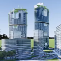 Modern High Rise Hotel Building With Surrounding Roads And Green Open Spaces