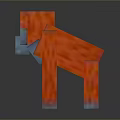 Pixel Style Gorilla Creature With Red Orange Body And Blue Accents