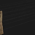 Rustic Wooden Fence With Wooden Posts And Wire Structure For Outdoor Use