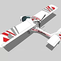 Light White Passenger Aircraft With Red Striped Wings And Single Propeller