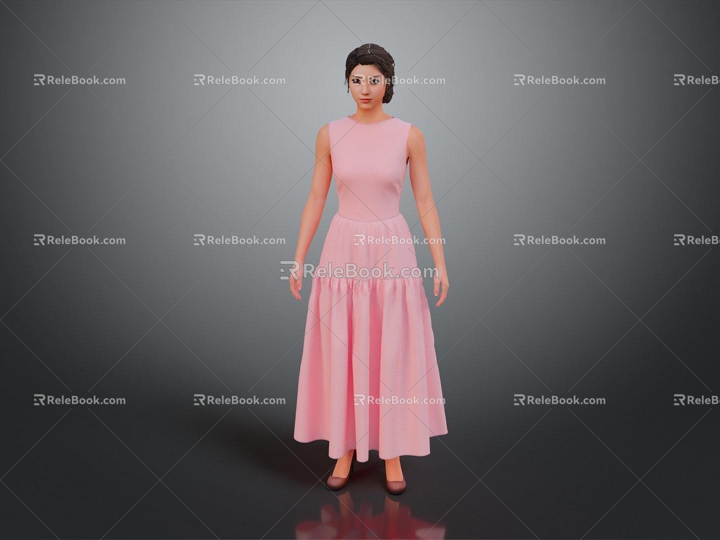 Women's Skirt Long Robe Long Skirt Ethnic Costume Ethnic Minority Ethnic Minority Costume Women Model Women 3d model