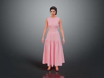 Women's Skirt Long Robe Long Skirt Ethnic Costume Ethnic Minority Ethnic Minority Costume Women Model Women 3d model