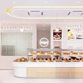Modern Dessert Shop Storefront With Glass Windows Orange White Design And Logo