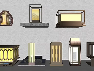 Landscape lights Lawn lights Floor lights High pole lights Garden lights Outdoor lights Garden lights 3d model