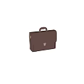 Classic Brown Leather Briefcase With Top Handle And Secure Lock Closure