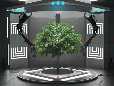 Modern mechanical arm life science and technology technology automation equipment future technology 3d model