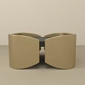 Golden Modern Side Table With Unique Bowtie Shape And Black Middle Section 3d model