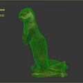 Handcrafted Standing Otter Wooden Sculpture With Natural Log Base And Detailed Craftsmanship