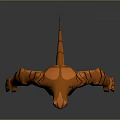 3D Model Orange Yellow Game Movie Character With Green Symbol On Chest And Muscular Build