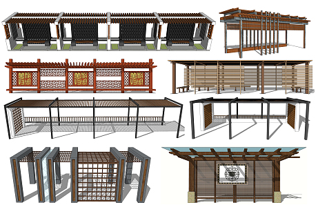 New Chinese style gallery 3d model