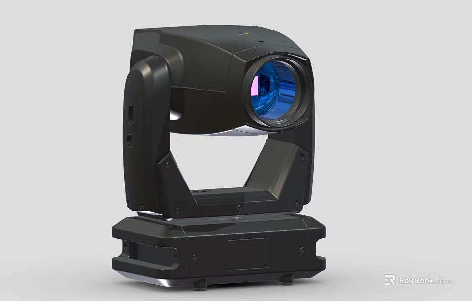 Black Modern Downlight Spotlight With Rotatable Head Blue Lens And Stable Base Design 3d model