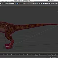 Realistic Standing Reptile Dinosaur With Brown Skin Long Tail And Sharp Claws