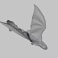 Flying Black Dragon Character With Green Eyes And Large Wings In Game And Movie