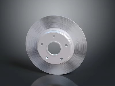 High Quality Car Brake Disc With Silver Surface Grooves And Central Holes 3d model