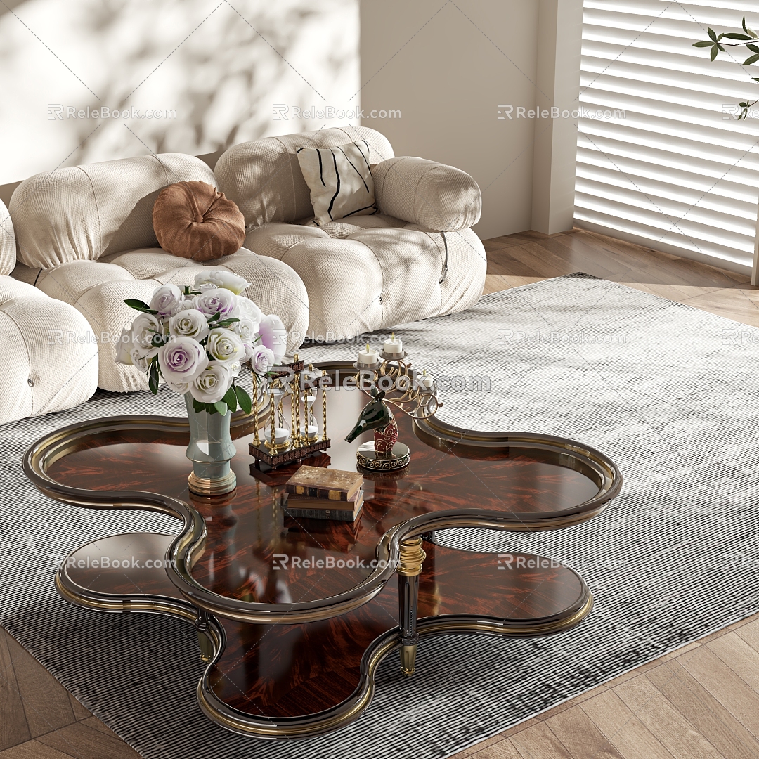 European style coffee table 3d model