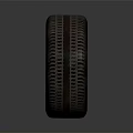Automotive Tire with Wheel Rim Detailed Spoke Design and Tread Pattern on Gray Background