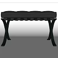 Modern Black Sofa Bench With Stylish Curved Legs And Upholstered Seat