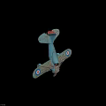 Vintage Turquoise Biplane Toy With Red White Blue Target Logos On Wings And Rust Accents
