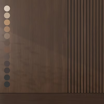 Wooden Building Components With Brown Tones Circular Details And Vertical Stripes Design 3d model