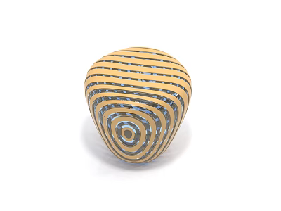 Unique Spiral Striped Stool With Yellow And Blue Layered Pattern Design 3d model