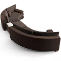 Curved Dark Brown Sectional Sofa with Modern Design Comfortable Cushions and Sturdy Legs
