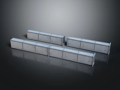 Industrial Metal Equipment With Rectangular Structure And Parallel Reflective Surfaces 3d model
