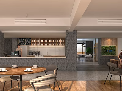 Water bar, front desk, coffee bar, milk tea shop 3d model