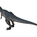 Realistic 3D Render Tyrannosaurus Rex Dinosaur Standing With Gray Stripes Open Mouth Sharp Teeth