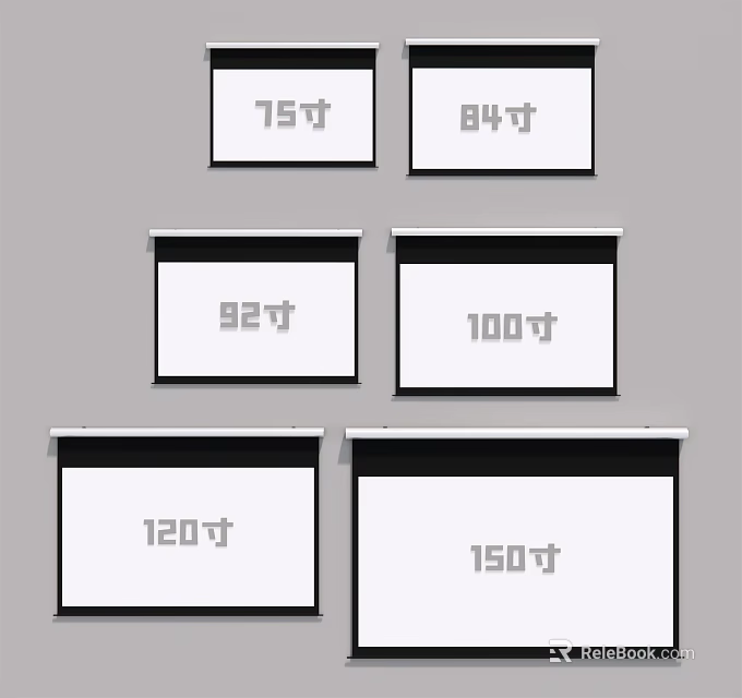 Projection Monitoring Screens With Multiple Size Options For Security Surveillance 3d model 