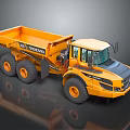 Yellow Volvo Dump Truck With Large Tires And Spacious Cab