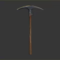 Axe Shaped Lighting Combination With Black Yellow Accents And Wooden Handle Design