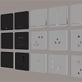 Modern Switch Panels in White and Gray with Various Designs and USB Ports