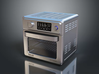 BELLA Silver Mini Computer Host With Metal Shell Display Screen And Transparent Panel 3d model