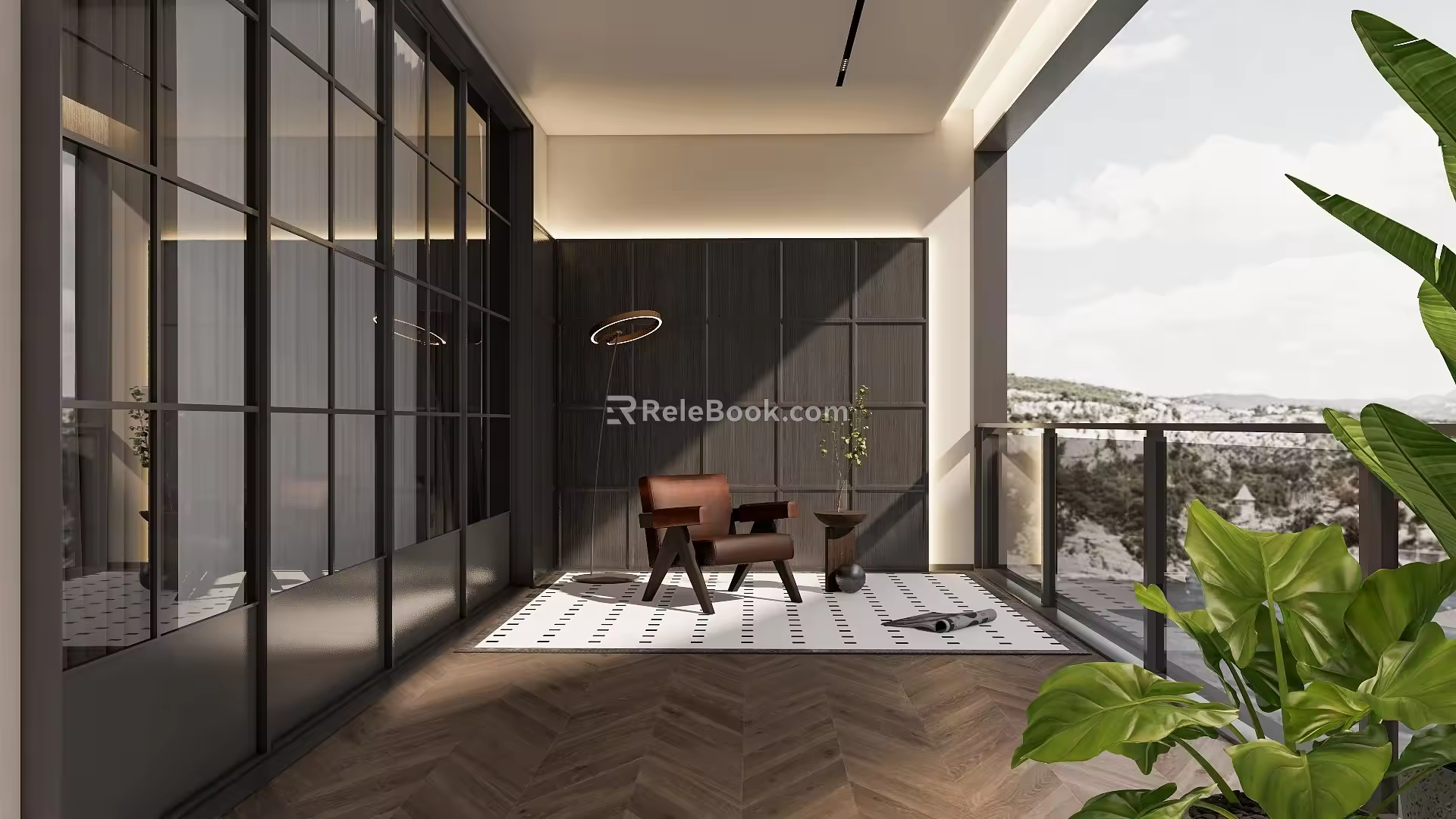 Modern Balcony Home Balcony 3d model