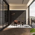 Modern Balcony Home Balcony 3d model
