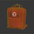 Red Fjällräven Kånken Backpack Classic Canvas Design With Front Pocket Top Handle And Leather Trim