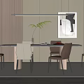 Modern Dining Table and Chair Combination Dining Table and Chair 3d model