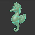 Decorative Golden Seahorse Sculpture With Detailed Fins And Curled Tail