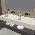 Modern Bathroom Cabinet Bathroom Counter Basin Bathroom Decoration Mirror Cabinet Sink 3d model