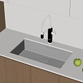 Modern sink stainless steel sink large single sink basin drawing faucet 3d model