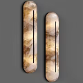 Modern Wall Sconces With Stone Texture Warm Tones And Vertical Line Design 3d model