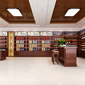 Modern Liquor Store Interior With Shelves Displaying Alcohol Bottles And Service Counter